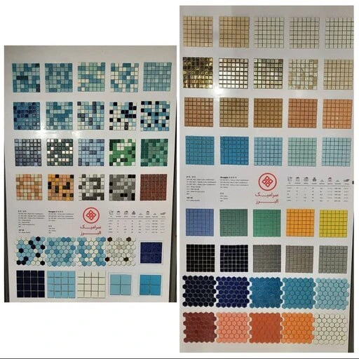 کاشی استخری فقط قرمز و سورمه ای و مشکی 144 عددی